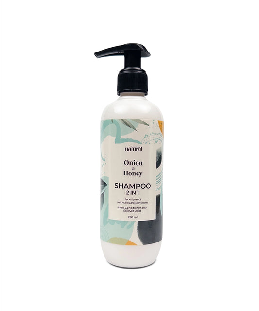 Natural Onion & Honey 2-in-1 Shampoo with Conditioner – Hair Fall Control & Nourishment (250 ml)