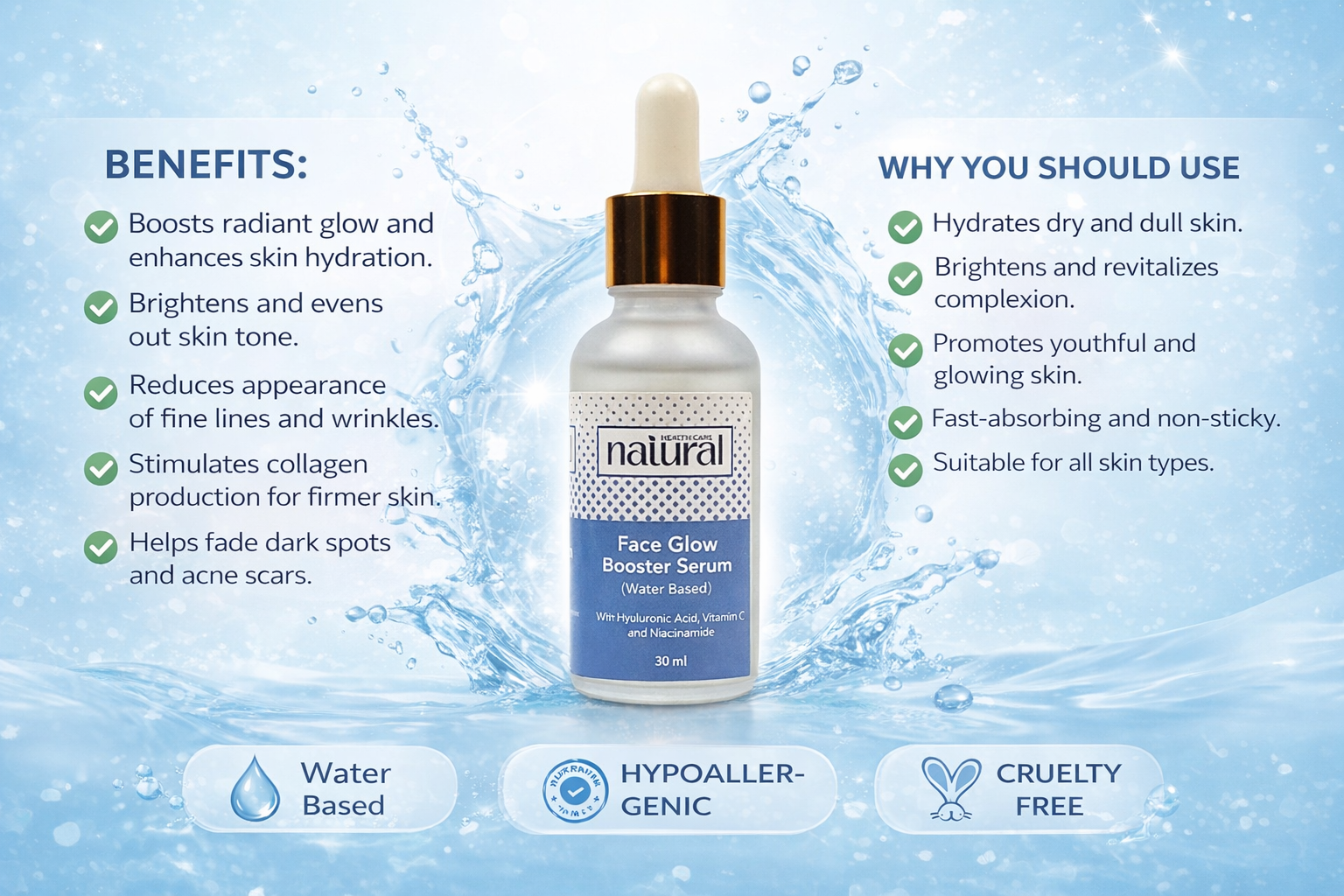 Face Glow Booster Serum (Water-Based) – 30 ml